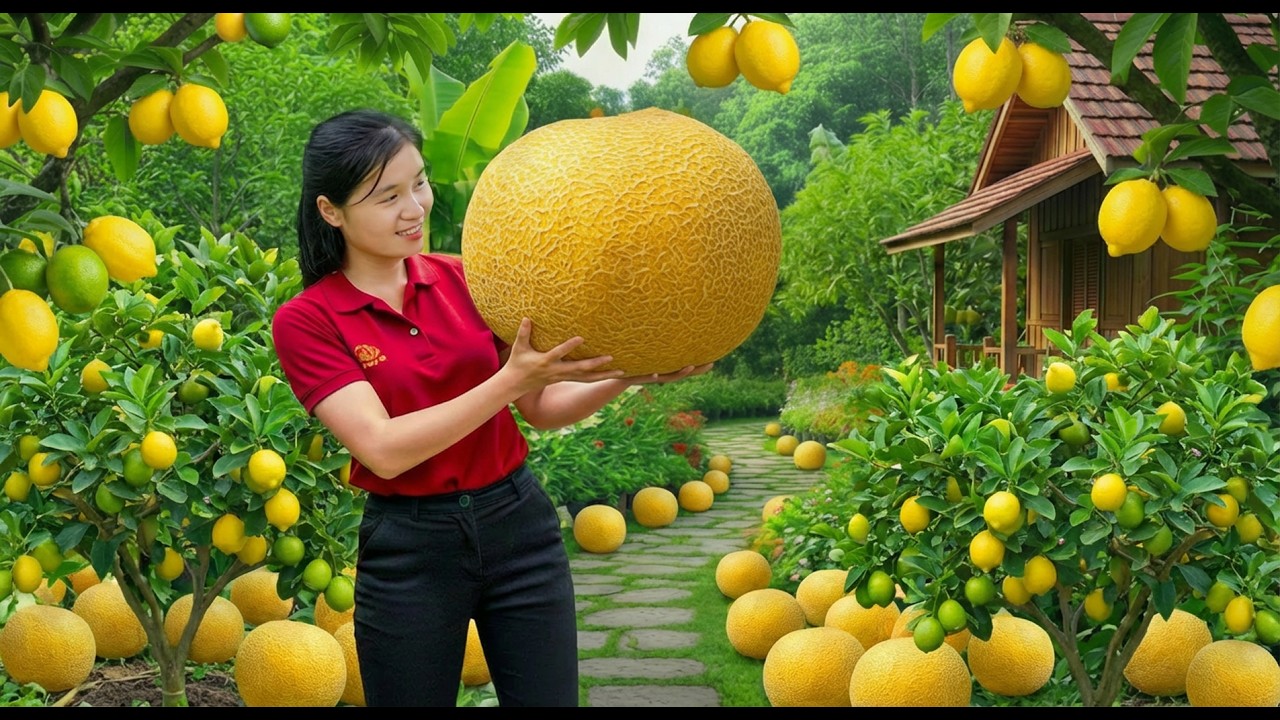 Full Video — Harvesting 100+kg  FRESH Cantaloupe, Sugar Cane, Lemon, Cutting & Selling at Market