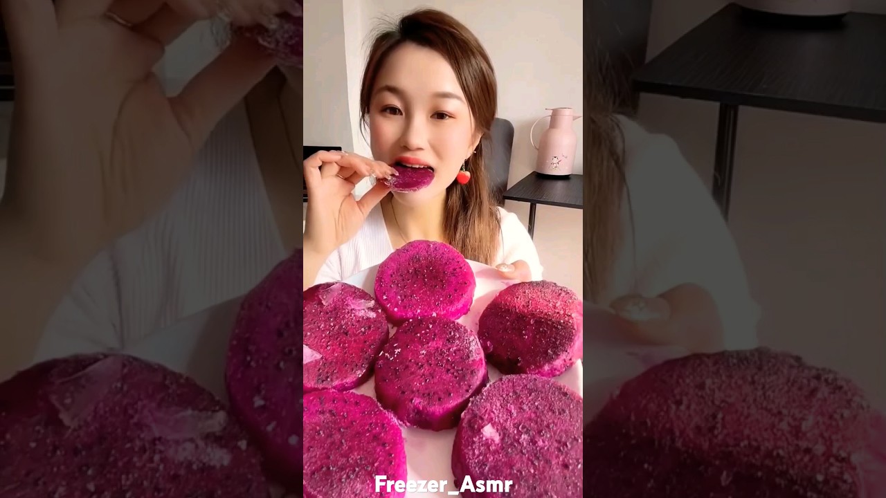 Hard Frozen fruit eating asmr