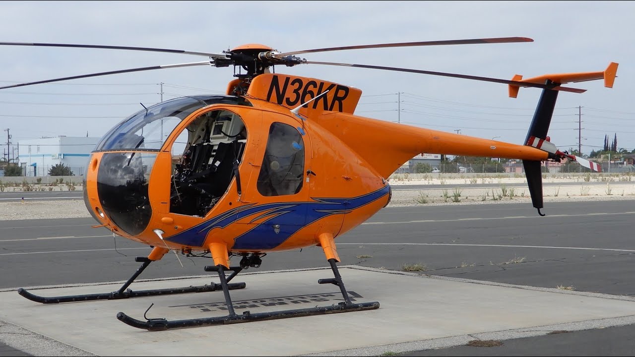 Hughes 500 Start-Up, Takeoff & Landing - Helicopter (369D) N36KR