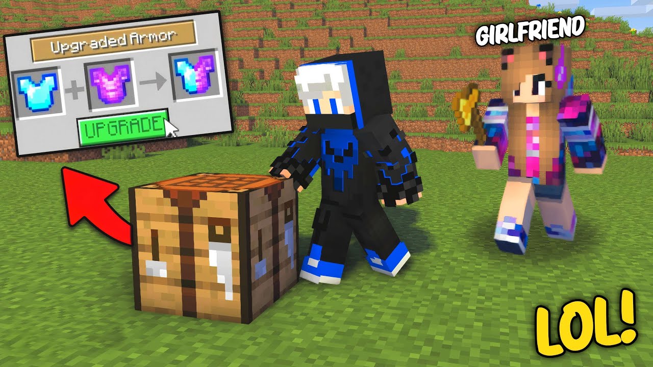 Minecraft Manhunt With My Girlfriend But, You Can Upgrade Any Item....