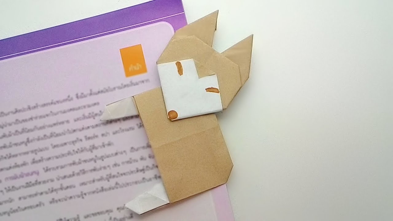 Origami bookmark Husky Dog /พับที่คั่นหนังสือเจ้าหมาฮัสกี้