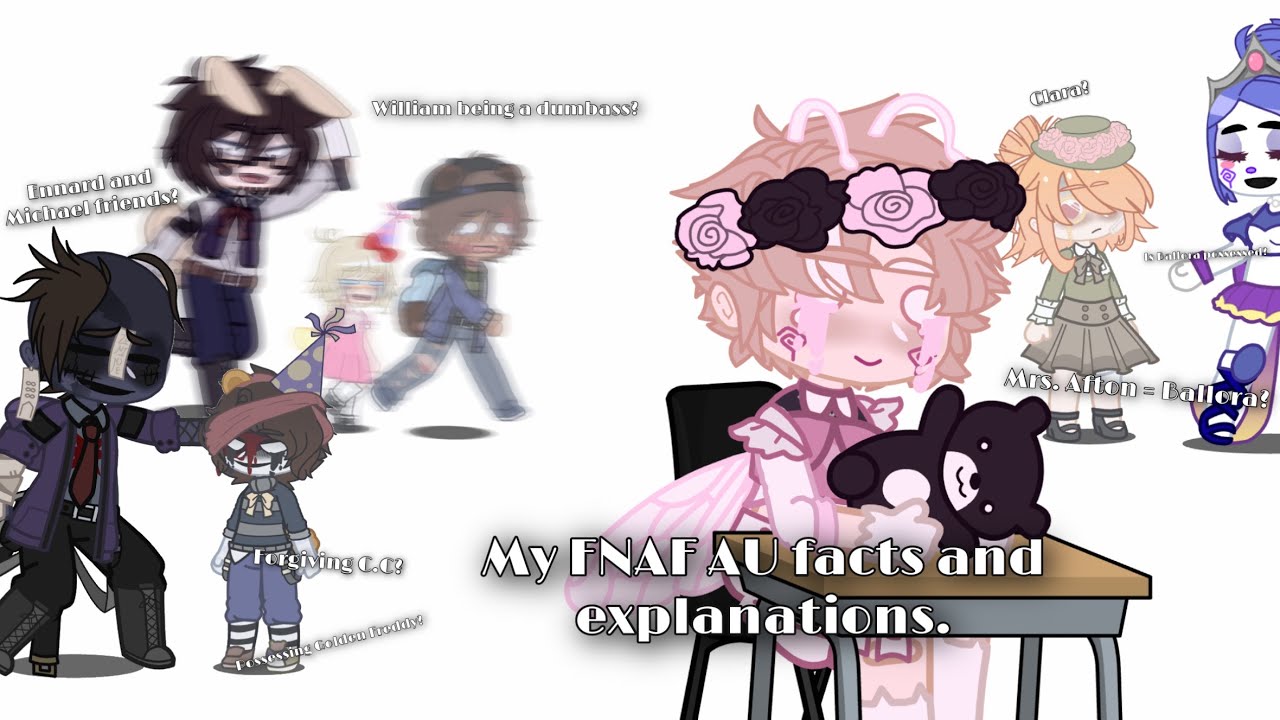🐢🍃🍵 Facts and Explanations about my FNAF AU | Remake of old one | Gacha FNAF Afton Family