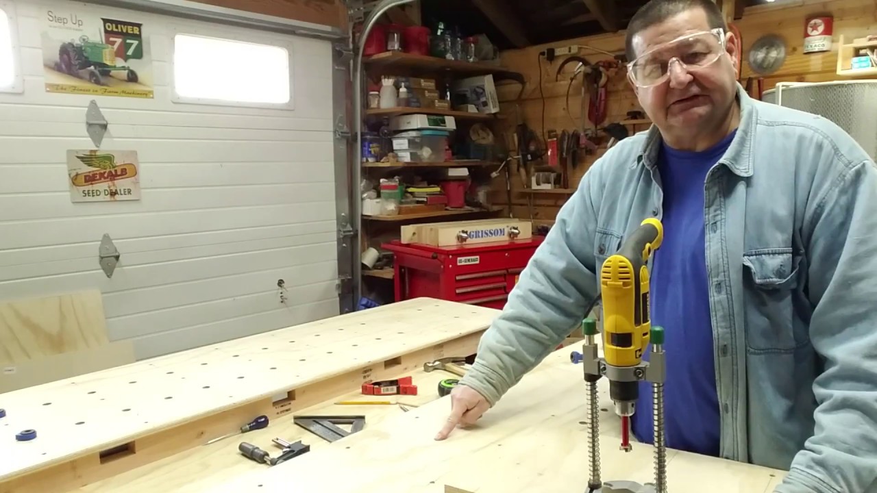 Drilling Workbench Dog Holes Using a Simple Alignment Indexing Jig - In the Shop 003