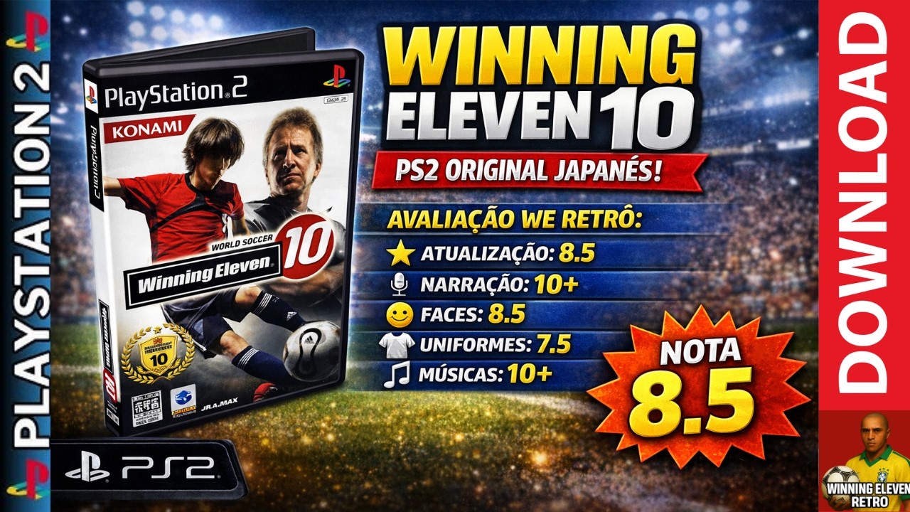 Winning Eleven 10 PS2 ORIGINAL JAPONÊS 🇯🇵 | Download + Senha | Clássico PES 6