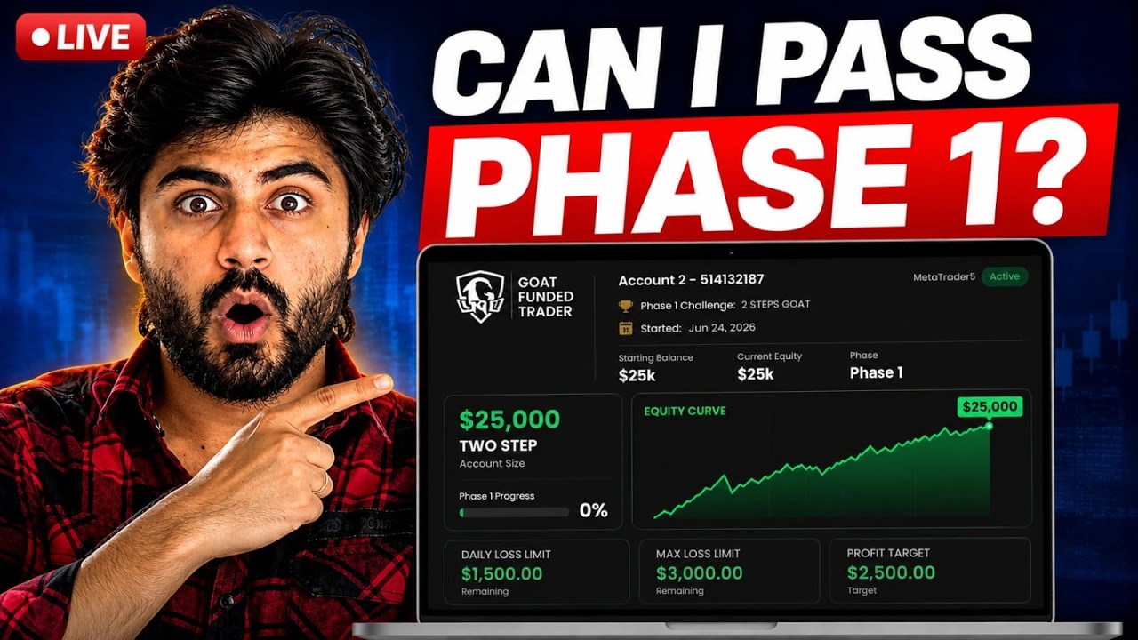 LIVE Session #8| $25,000 Prop Firm Challenge Begins Ft.Goat funded trader