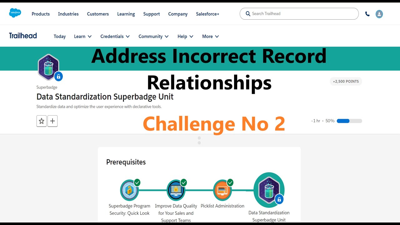 Address Incorrect Record Relationships||Data Standardization Superbadge Unit