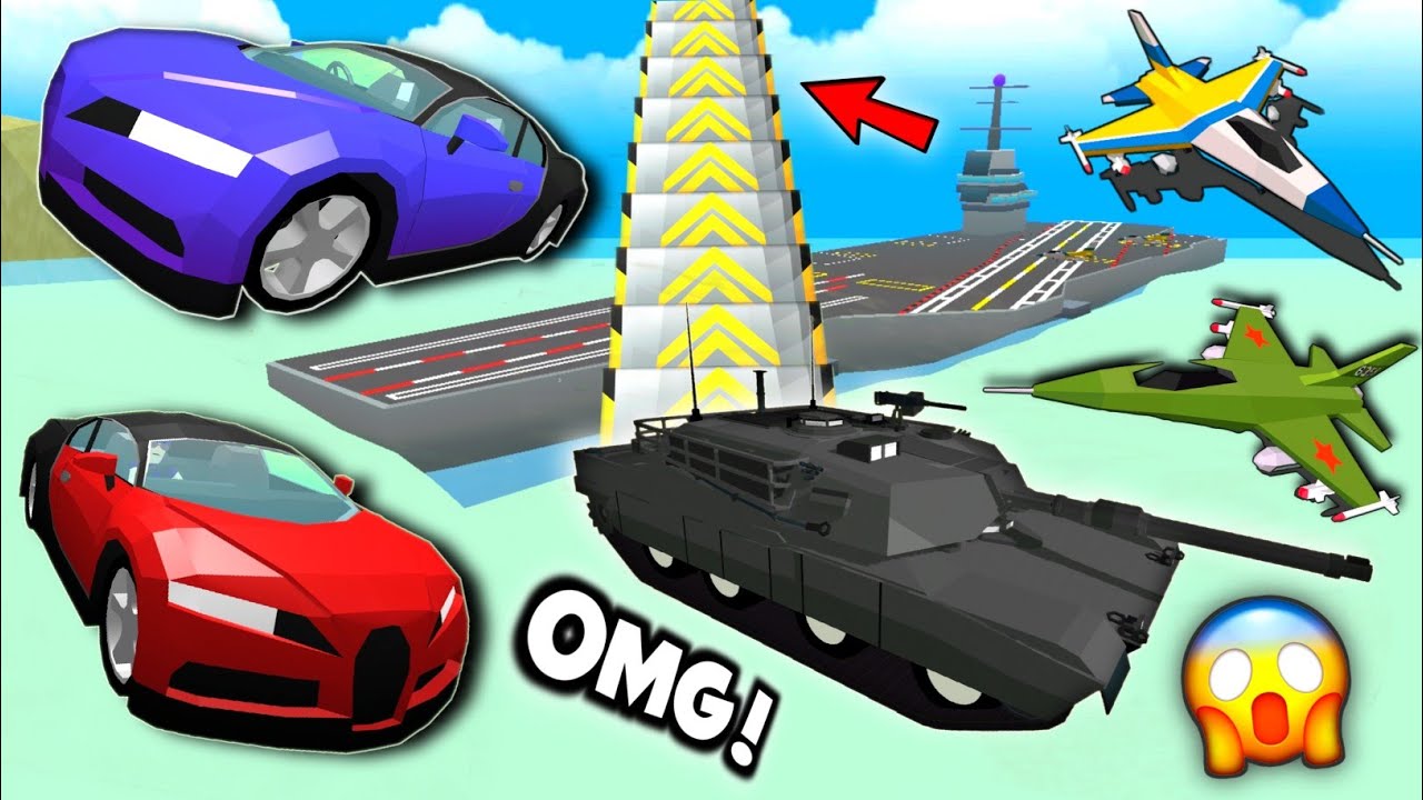 INSANE ACTION! The Tank Launches Off the Ramp, After the Sports Cars (Dude Theft Wars Funny Moments)