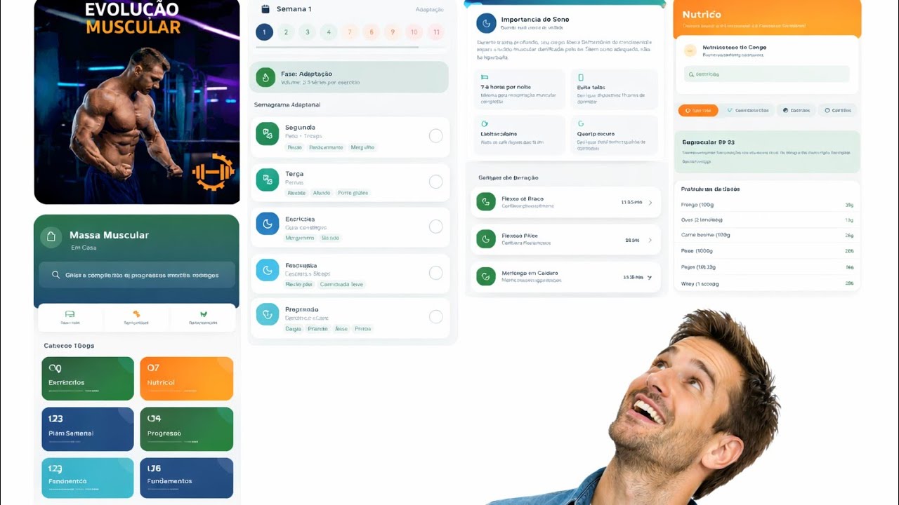 Novo app para  auxiliar vc a ganhar  massa muscular em casa   sem precisar  ir na academia 
