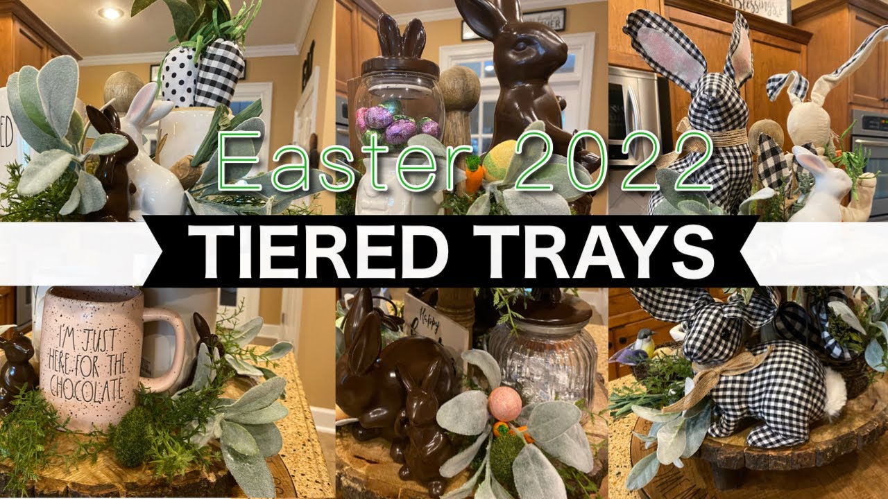 TIERED TRAY EASTER IDEAS TIERED TRAY DECORATING | DIY CHOCOLATE BUNNIES TIERED TRAY DECORATE WITH ME