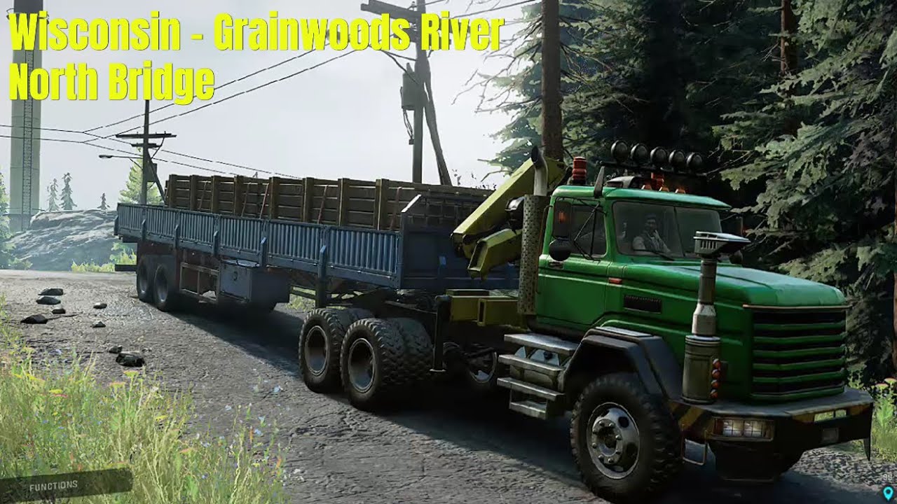 Wisconsin, Grainwoods River - North Bridge - SnowRunner Play Through Part 499