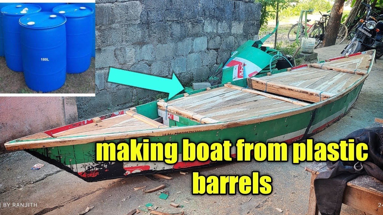 making plastic boat from barrels| amazing boat making easily at home| plastic boat