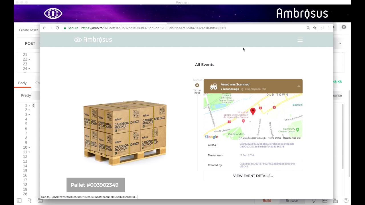 Ambrosus Demo of AMB-NET and SDKs (iOS, JavaScript, Android)