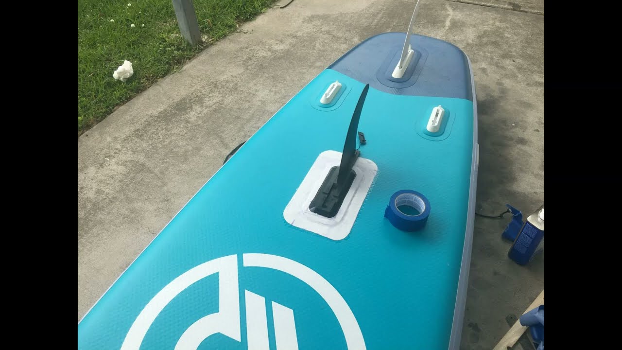 DIY inflatable paddle board center board installation