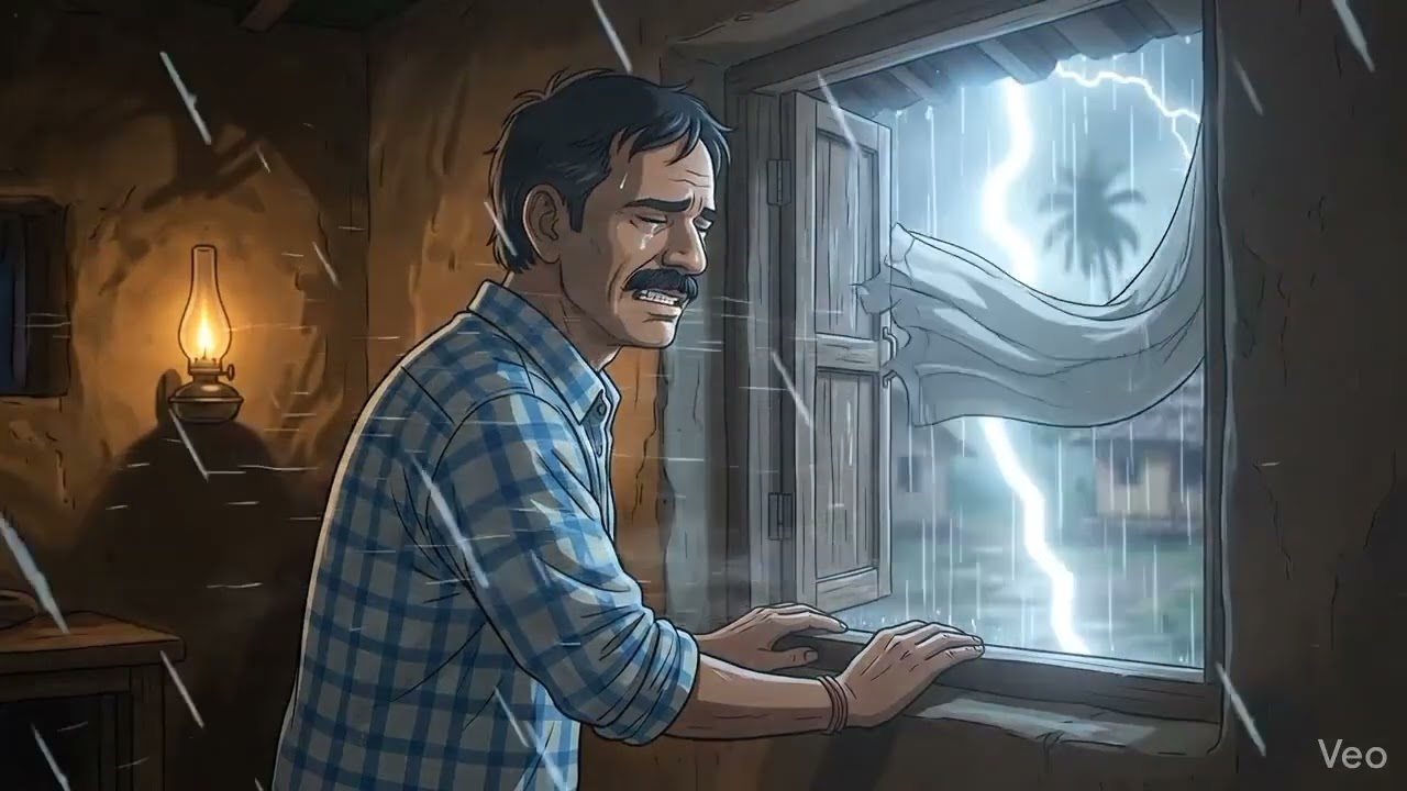 A Rainy Night in 1990s Rural India | A Nostalgic Family Monsoon Story 🌧️