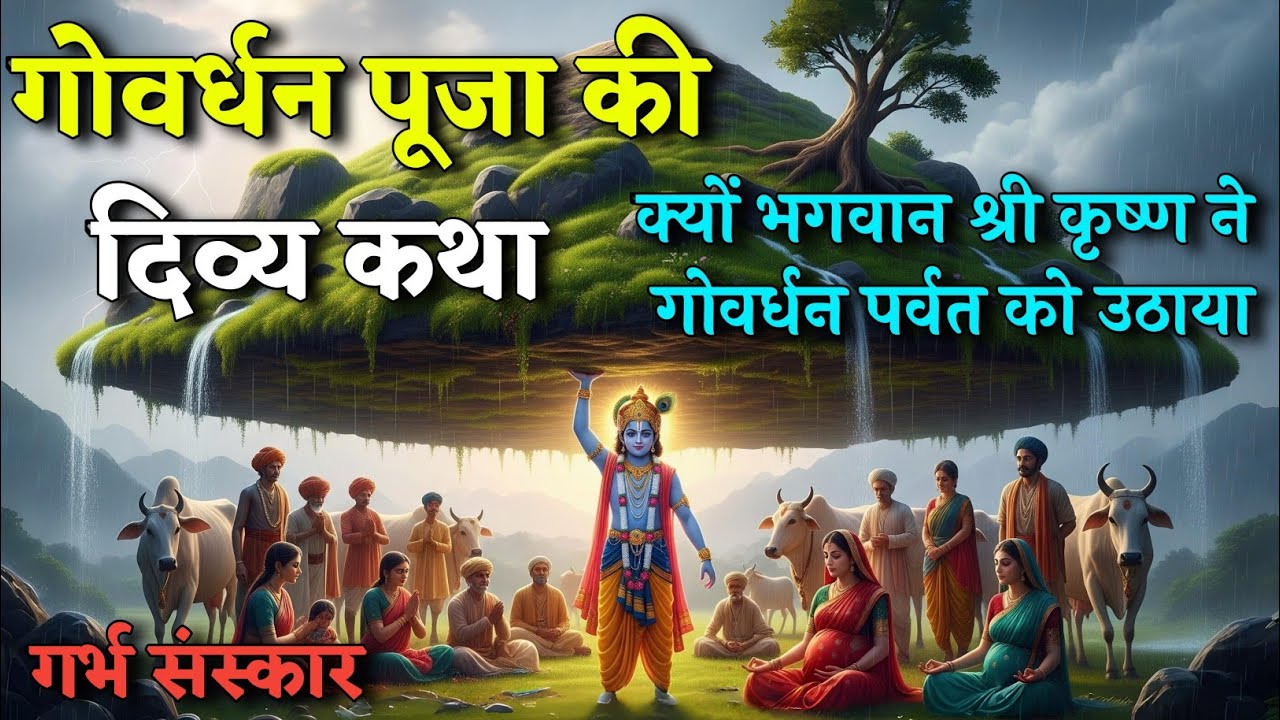 गोवर्धन पूजा 2025 | जब श्रीकृष्ण ने अहंकार को प्रेम से हराया | Govardhan Puja | Garbh Sanskar Katha 