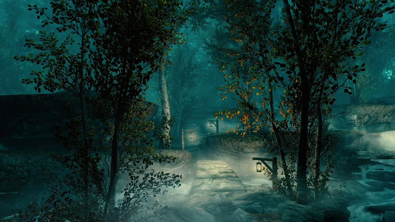 Skyrim - Misty Grove Ambiance (music, water, birds)