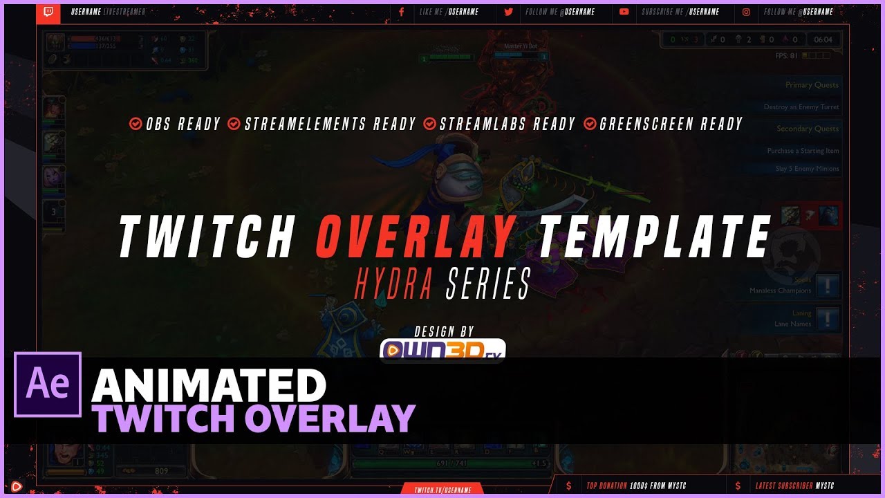 Twitch Stream Overlay Package | Animated | Direct Download