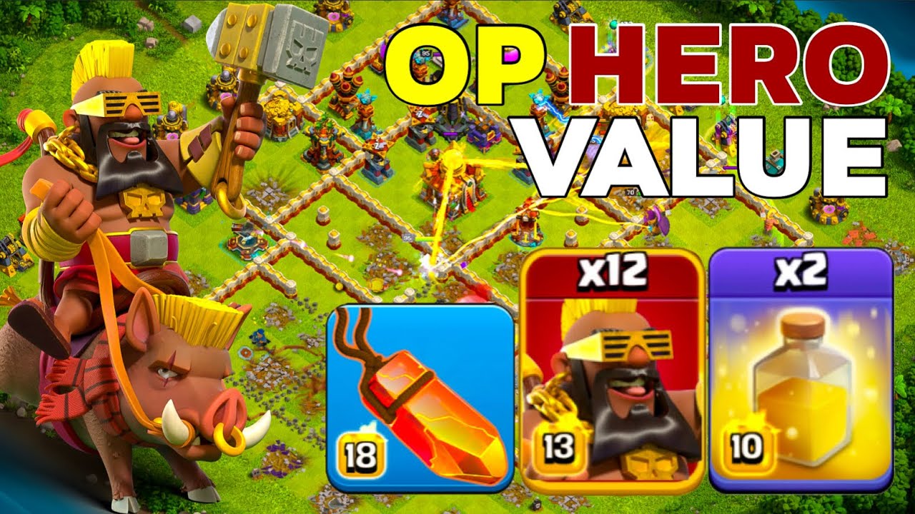 Super Powerful; Sui Hero TH16 Super Hog Rider Crushes Legend Attacks! Clash of Clans