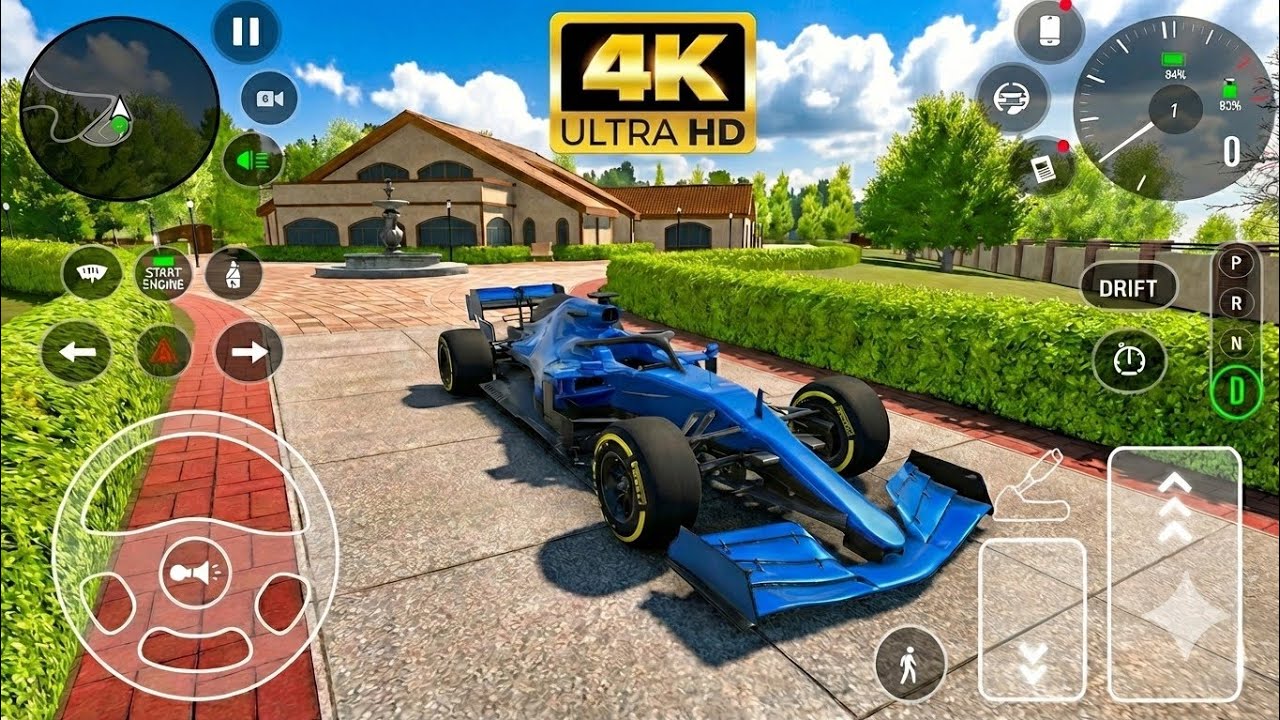Blue Forlula 1 luxury car Gameplay | Car Parking Driving School Best Gameplay | 4K Ultra Graphics