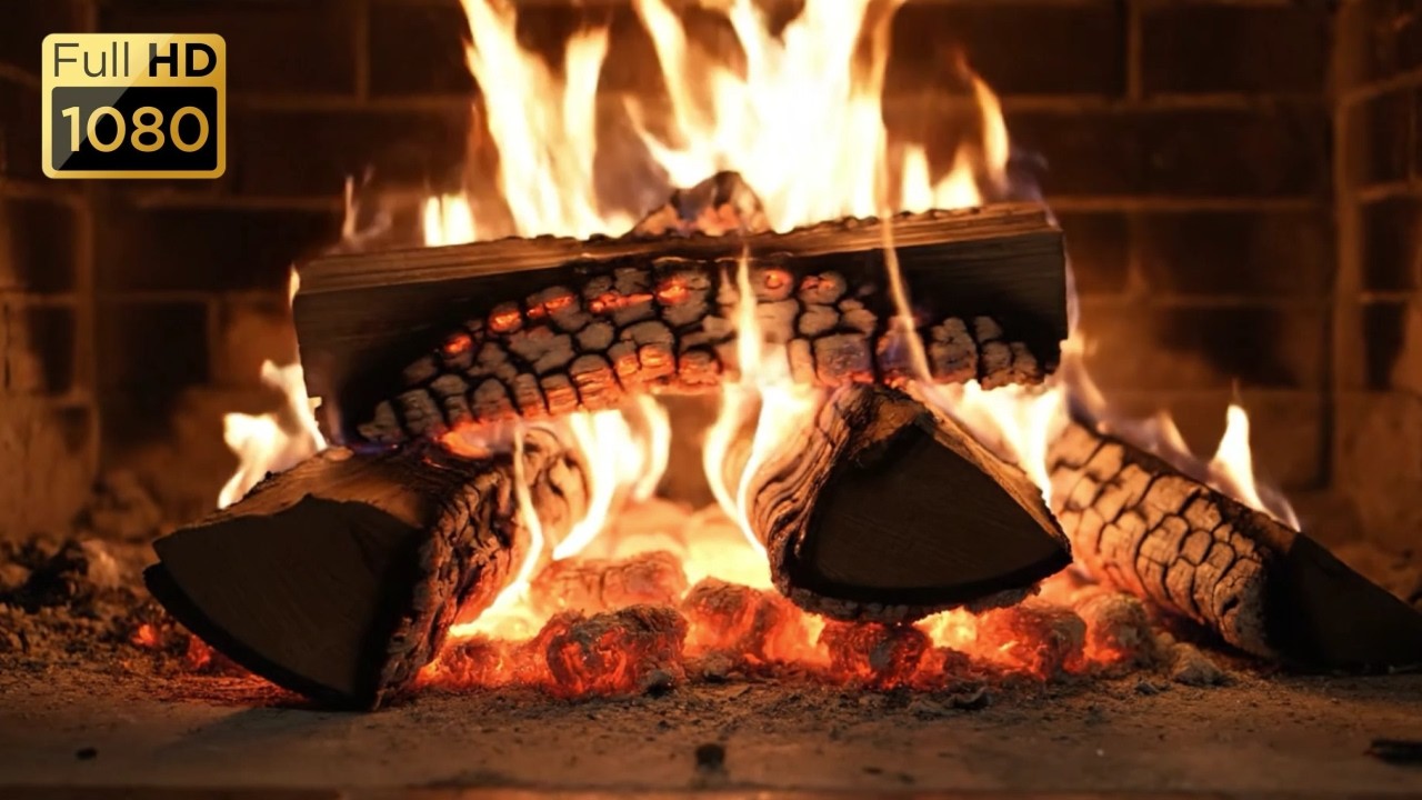 Fireplace 10 Hours 🔥 Relaxing Crackling Fire Sounds for Sleep & Study #1
