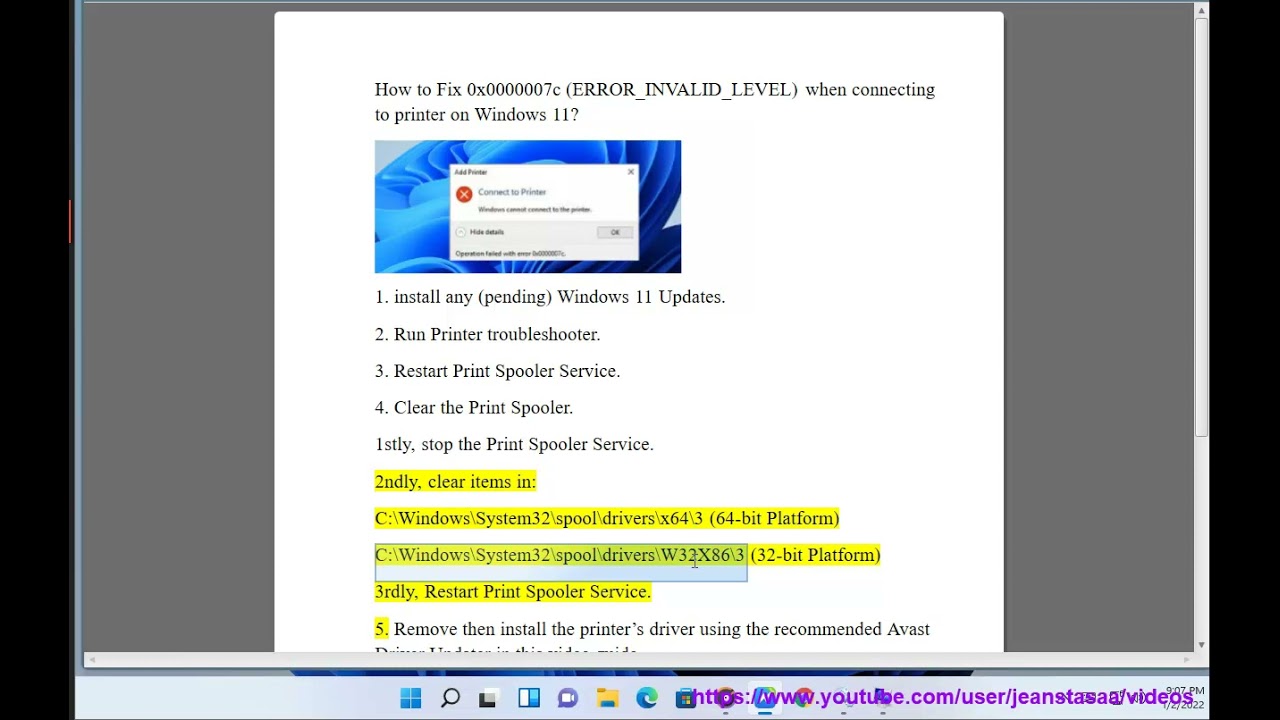 Fix 0x0000007c (ERROR_INVALID_LEVEL) when connecting to printer on Windows 11