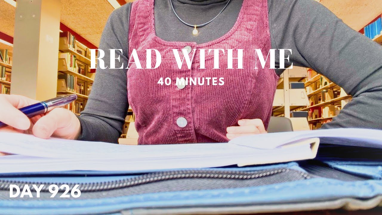 READ WITH ME 📚 Library Study Session | Real Ambient Noise | 40 Minutes | Day 926