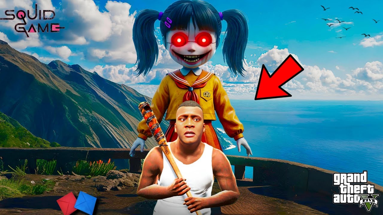 GTA 5 : Squid Game Mega Escape Evil Doll Robot Attacks Shinchan & Franklin😱😭( Part 2 ) | Gta 5 tamil