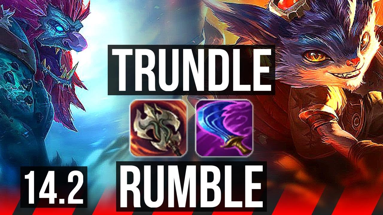 TRUNDLE vs RUMBLE (TOP) | Rank 2 Trundle, 70% winrate | KR Grandmaster | 14.2