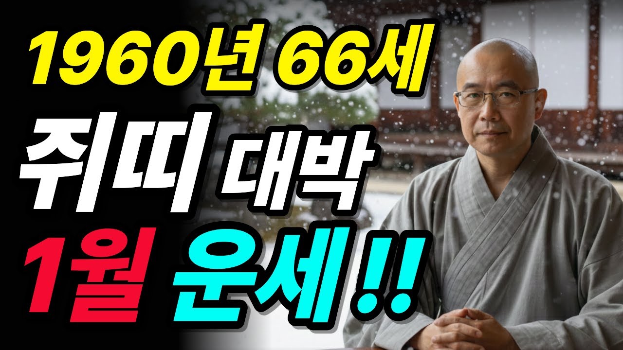 🔥60년생 쥐띠 충격 | 2026년 1월 빠르게 움직여야 1년 민첩하다 | 잡아라