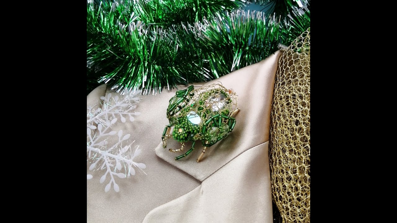 Жужа брошь ручной работы. Handmade Crystal Bug Pin Brooch. Gifts for Women 😉🧠🎵