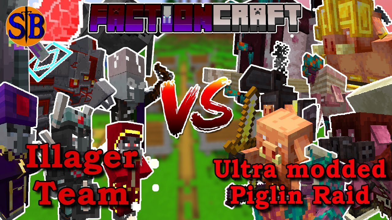 Illager Team vs Ultimate Piglin Modded Raid | Minecraft Mob Battle