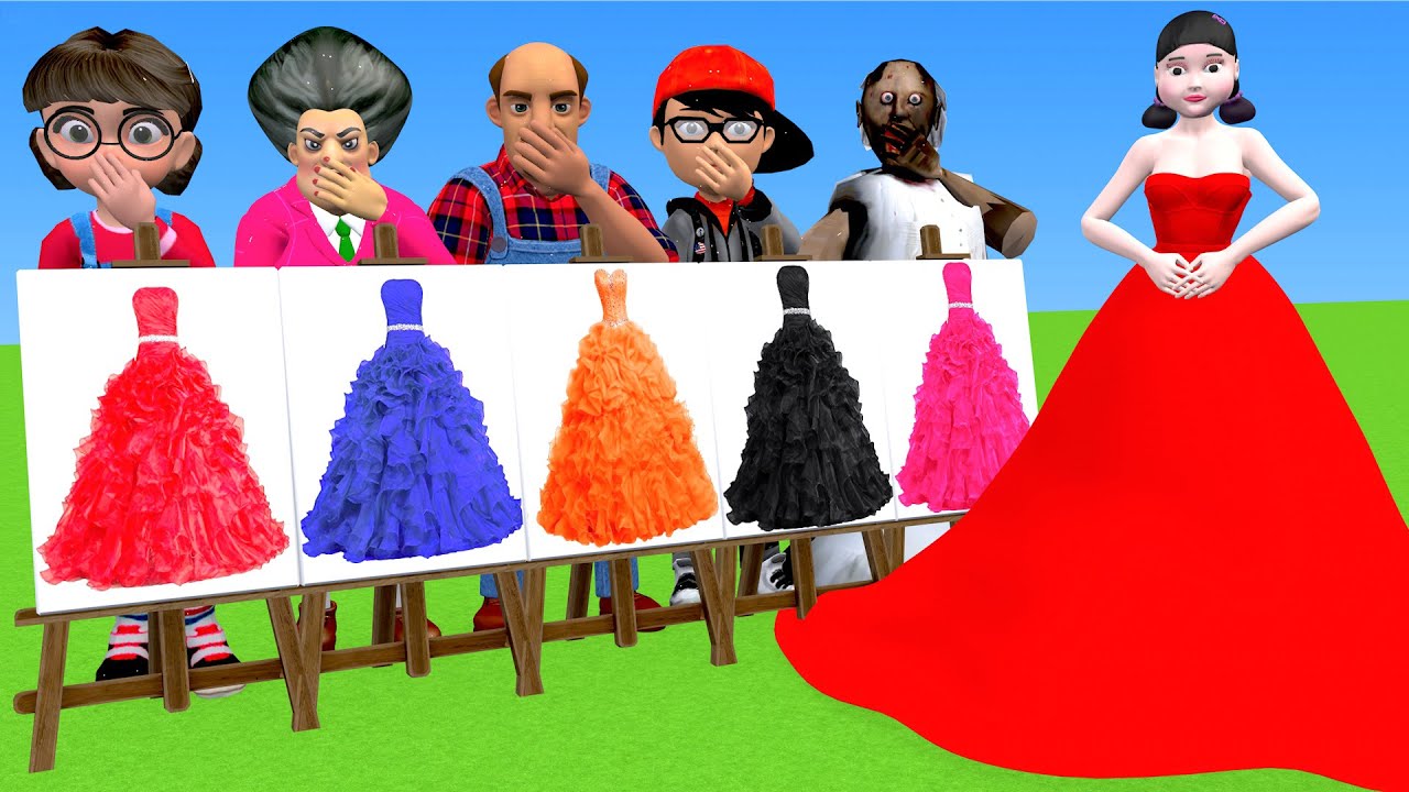 Scary Teacher 3D vs Squid Game Choose Beautiful Princess Dress vs Dressing Room 5 Times Challenger