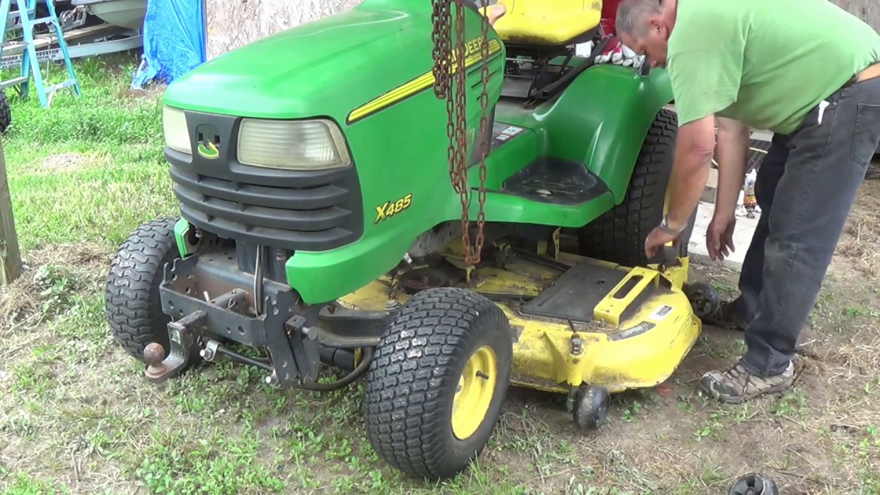John Deere Mower Deck Removed { The HARD Way!!}