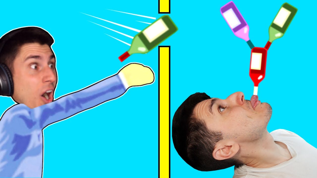 NIEMOŻLIWY poziom TFG z przewracaniem butelek! | Happy Wheels