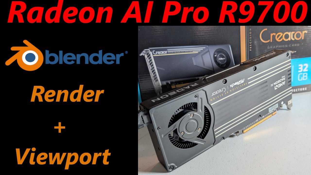 NEW AMD Radeon AI Pro R9700 Blender Render And Viewport Benchmarks
