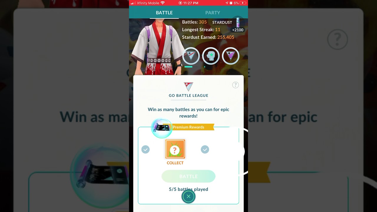 Go battle league reward