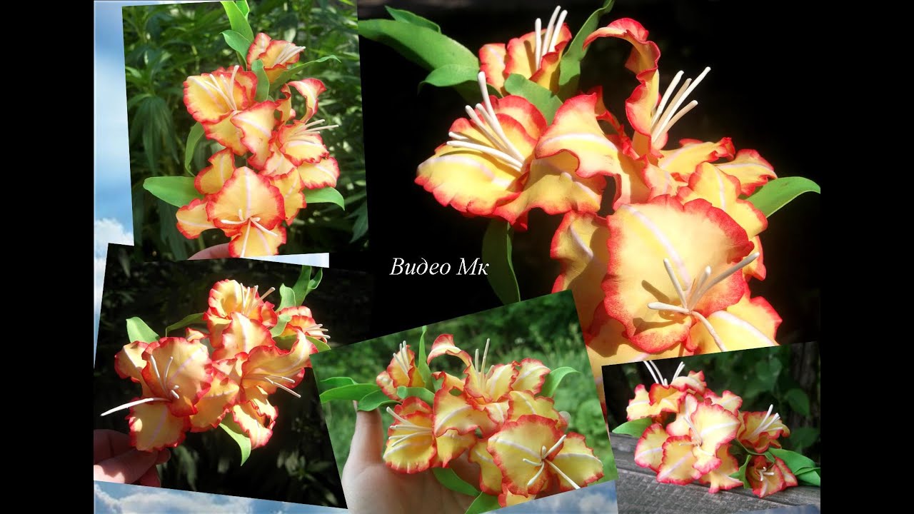 Гладиолус из зефирного фоамирана Gladiolus from marshmallow Tamarana