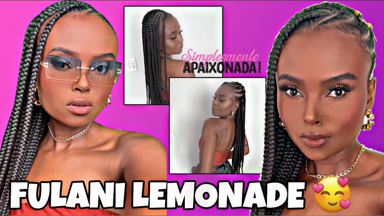 VLOG: FIZ TRANÇA FULANI LEMONADE NO MEU CABELO #fulani #fulanilemonade 