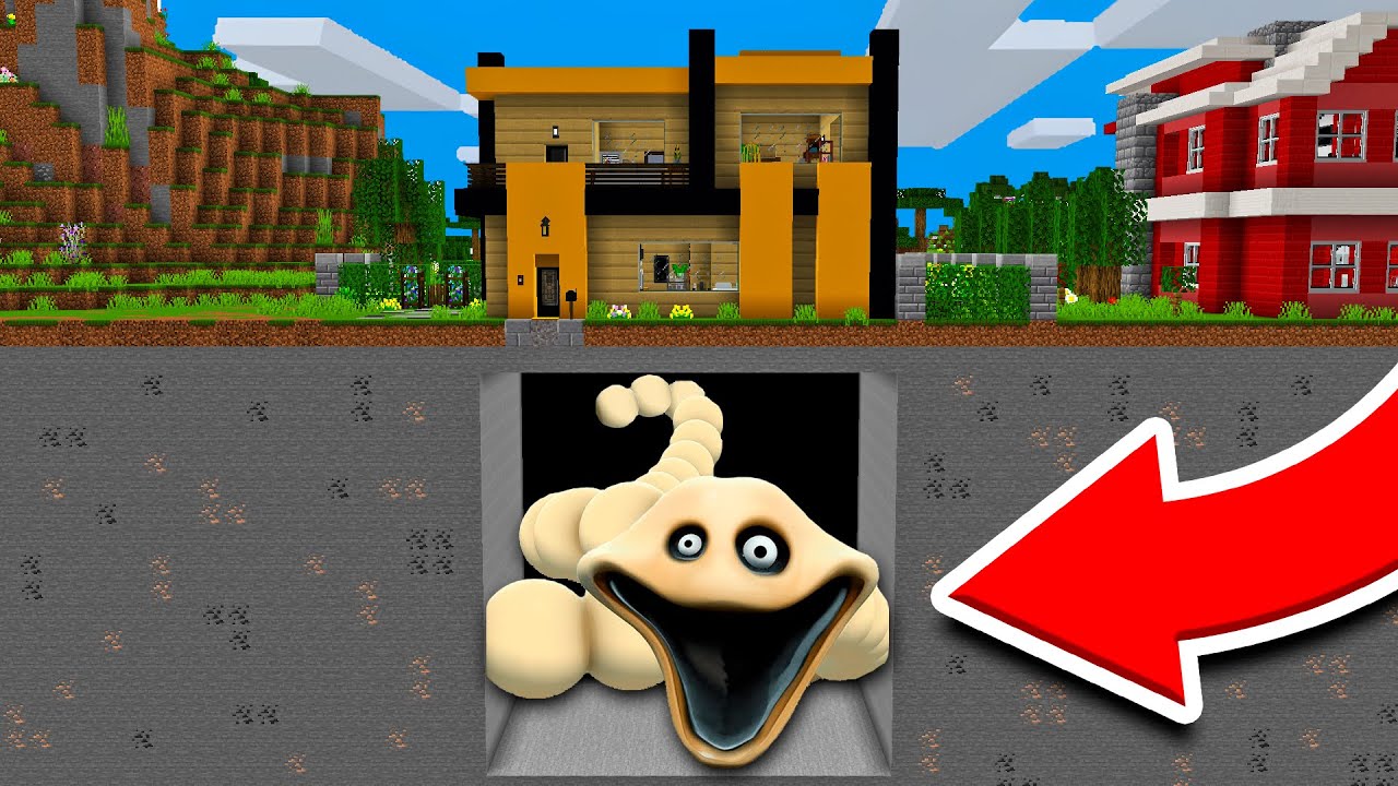 Aparece GUSANO ATERRADOR GIGANTE Debajo de MI CASA en MINECRAFT 😱