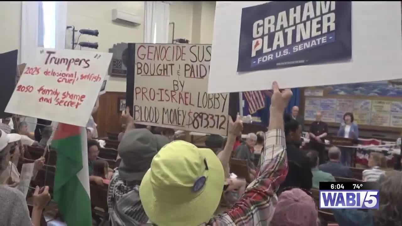 Celebration turns to demonstration for Sen. Collins in Searsport
