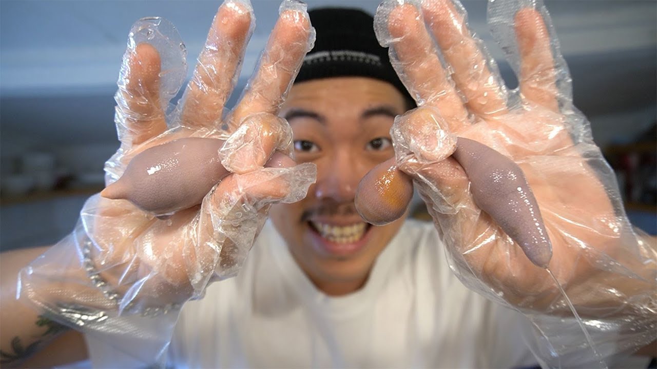 개불을 잡아서 에어프라이기에 넣어서 먹어보자!