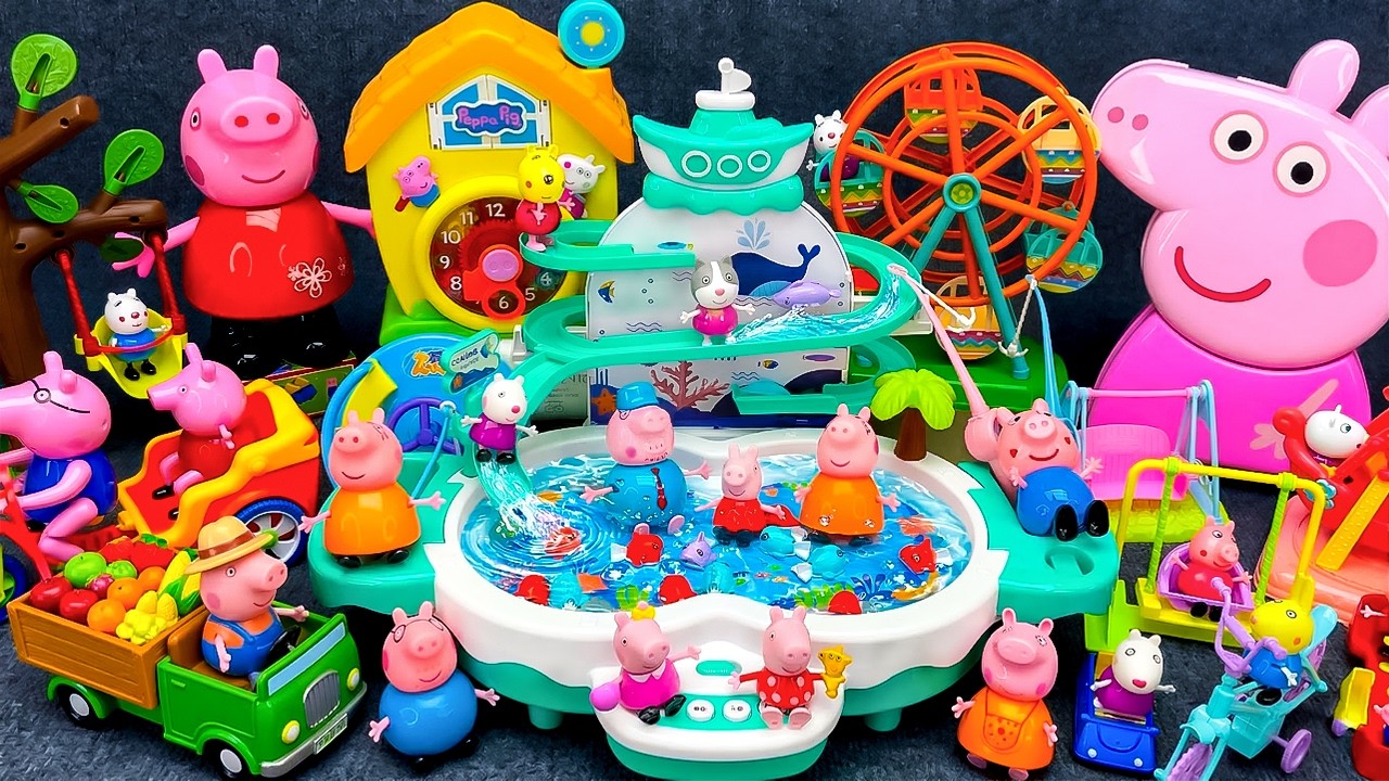 PEPPA PIG Toys🐷Unboxing PEPPA PIG Ferris Wheel & Water Slide Pool Toy Playset ASMR