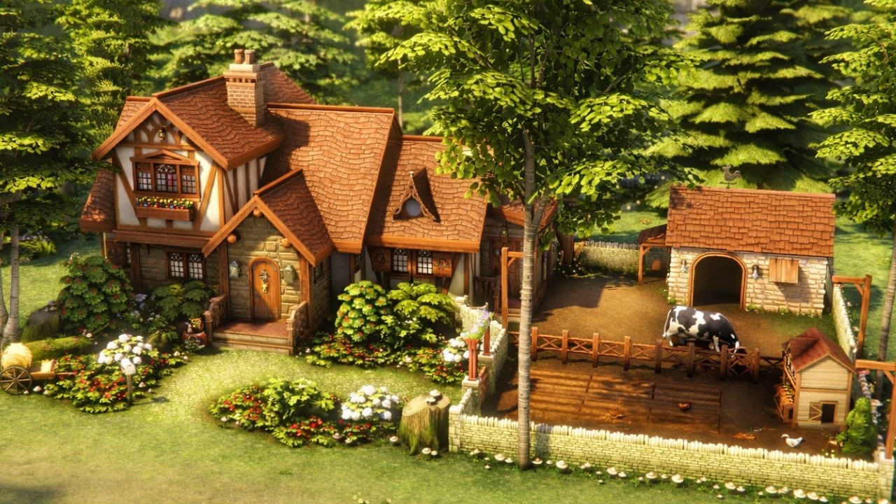 Cozy Farm Cottage 🍄 The Sims 4 Speed Build | No CC