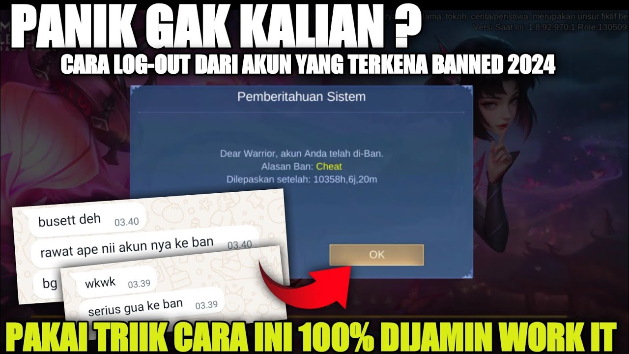 PANIK GAK²?! Cara Ganti Akun Mobile Legends Yang Ke Ban Sampai 2050 | Cara Atasi Akun ML Ke Banned