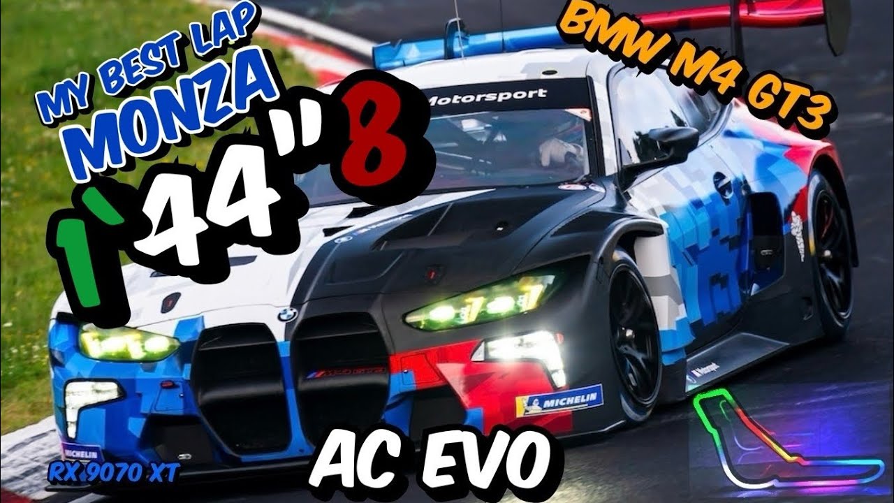A.C.EVO My best lap Monza  1’44”8  Bmw m4 Gt3 evo