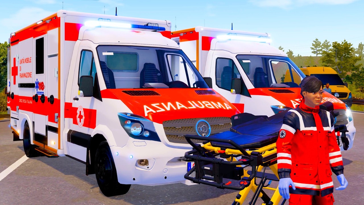 Emergency Call 112 - Italian Ambulances On Duty! 4K