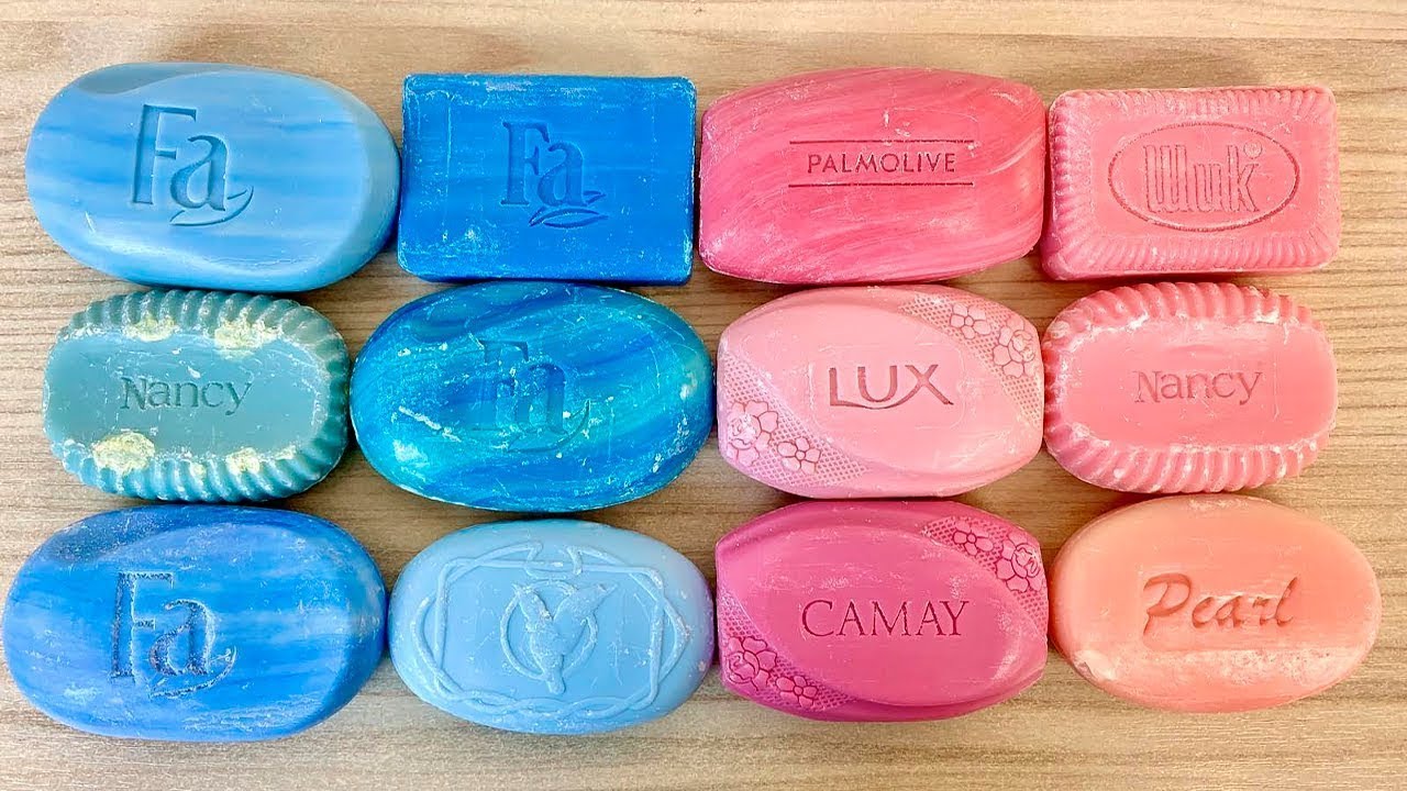 ⭐ASMR Soap⭐ 💙Blue vs Pink💗 Cutting soap. Carving soap. Satisfying video.