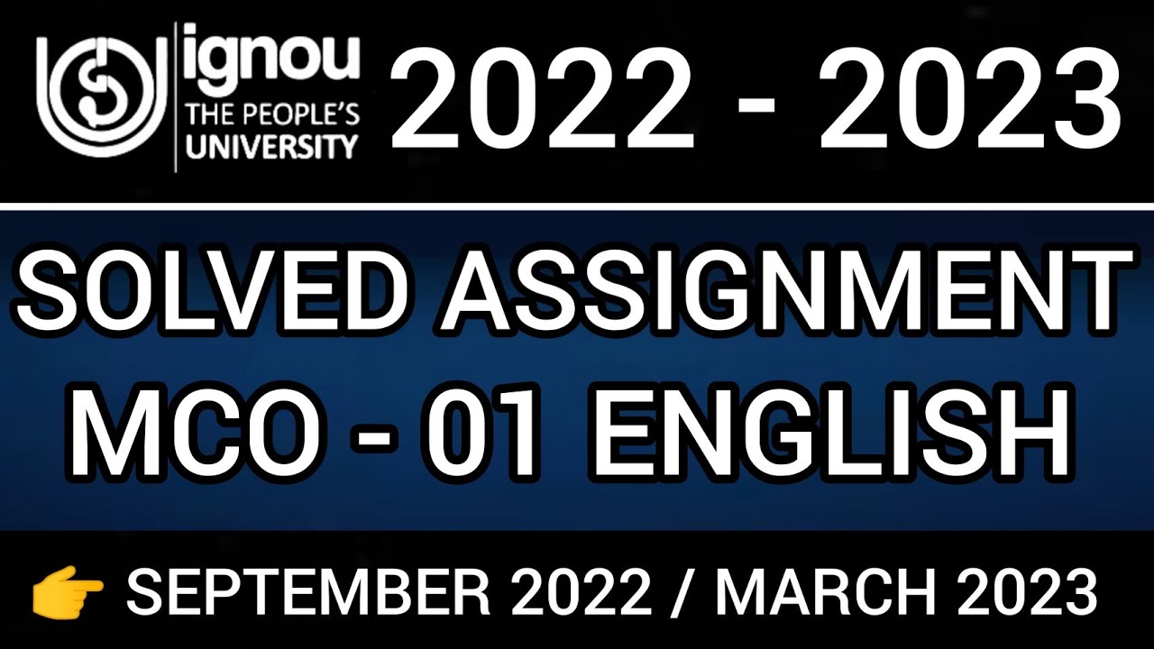 MCO 01 SOLVED ASSIGNMENT 2022-23 I MCO 01 SOLVED ASSIGNMENT 2022 | MCO 01 SOLVED ASSIGNMENT