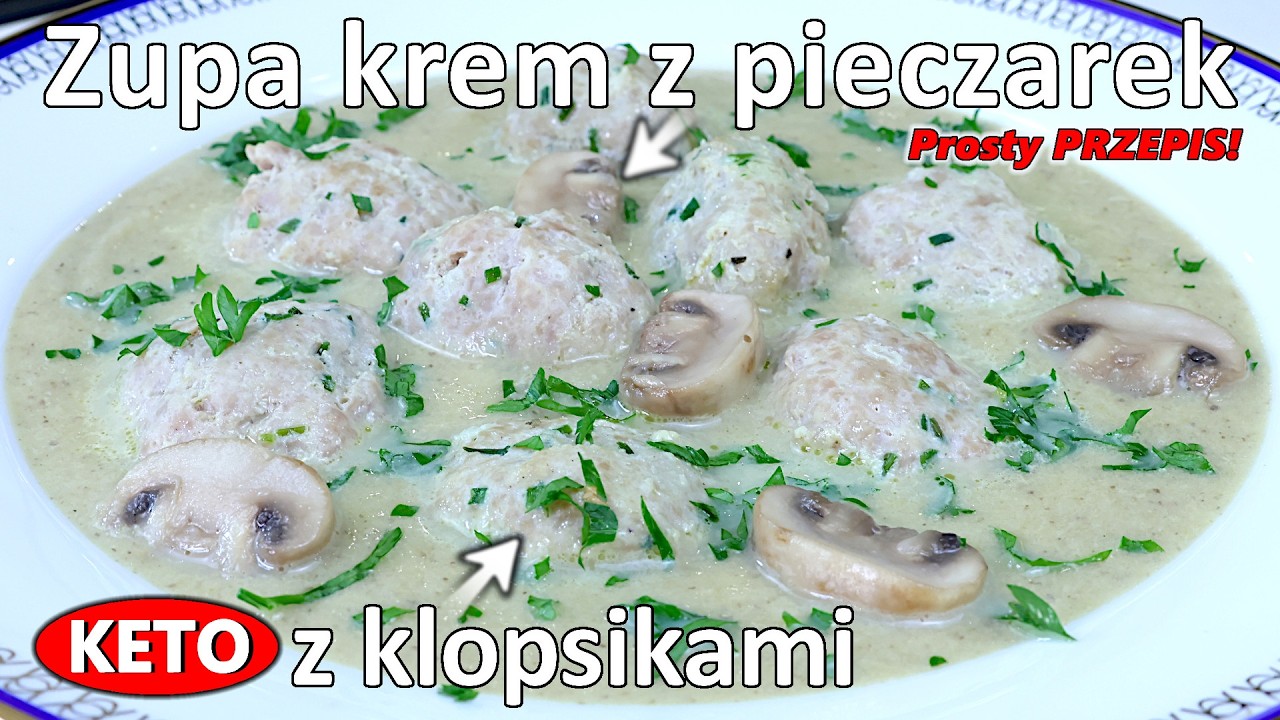 Zupa krem z pieczarek z klopsikami - Zupa klopsikowa z kremem z pieczarek