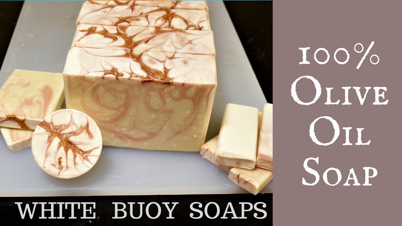 Making 100% Olive Oil Soap/unscented Cold Processes Soap Making/White Buoy Soaps